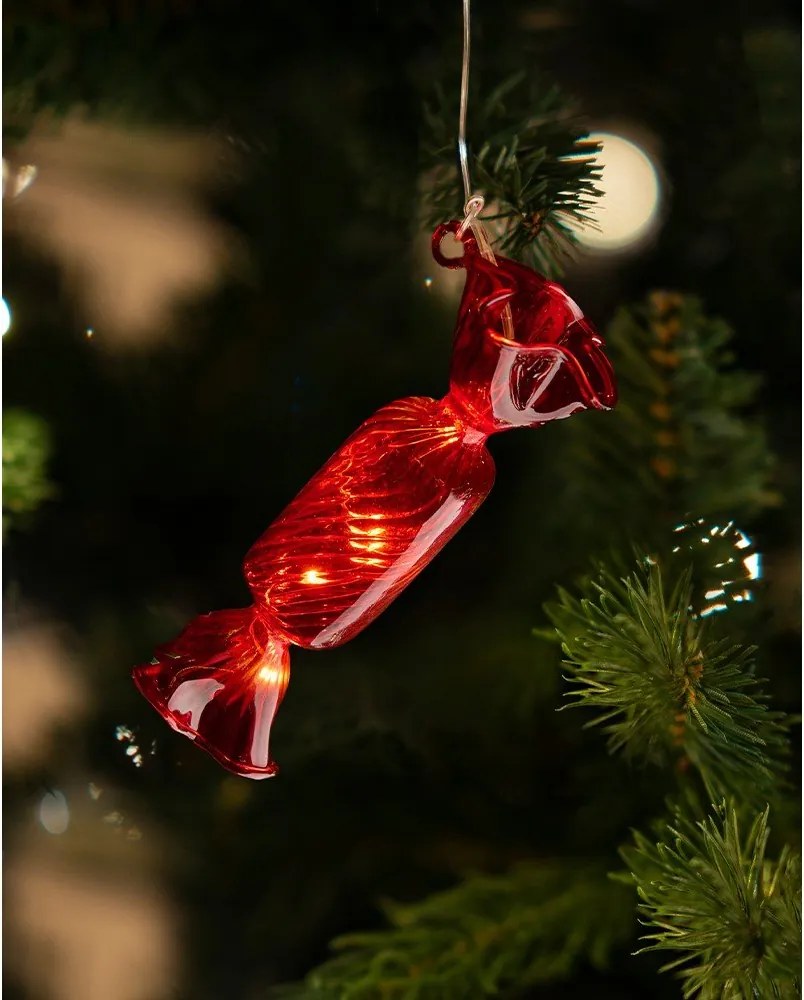 Decorazione natalizia luminosa rossa a sospensione ø 1,5 cm Hannah – Sirius