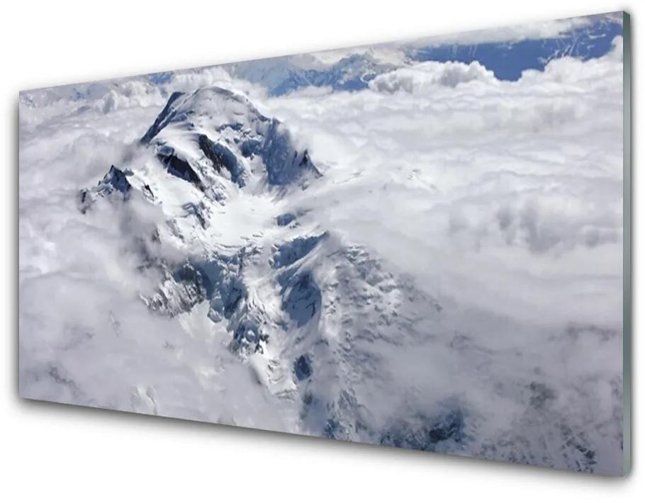 Quadro vetro Paesaggio di nebbia di montagna 100x50 cm