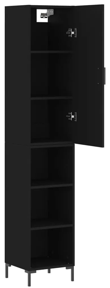 Credenza nera 34,5x34x180 cm in legno multistrato