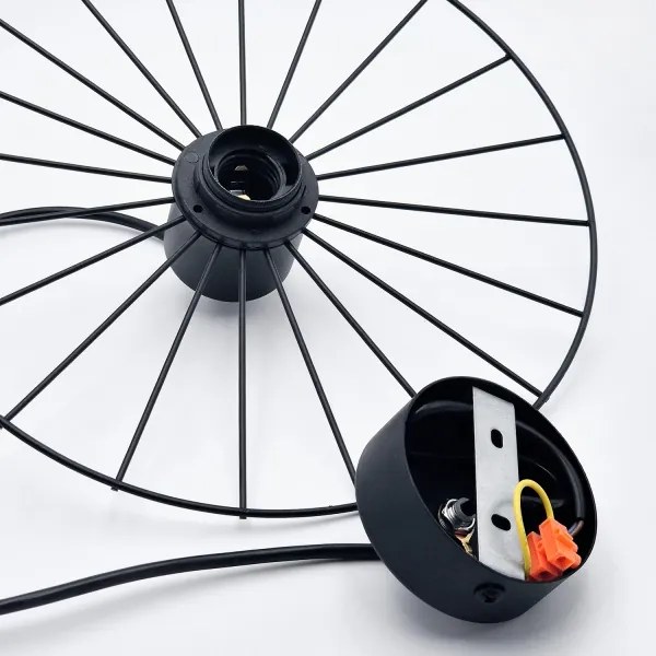 Lampadario a sospensione con filo MONTANA 1xE27/15W/230V diametro 30 cm nero