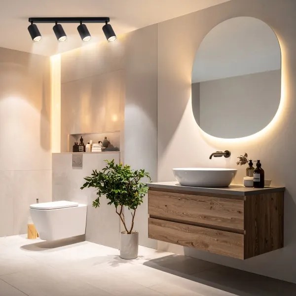 Brilagi - Luce Spot da bagno SELE 4xGU10/30W/230V IP44 nero