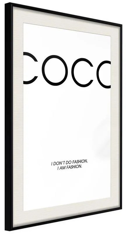 Poster  I Am Fashion  Cornice Quadri Cornice nera con pass-partout, Larghezza x Altezza Home decor 20x30