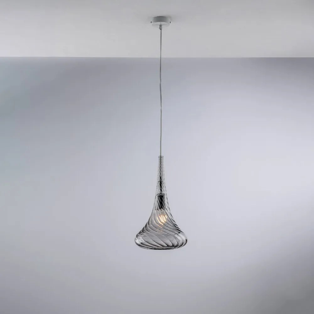 Lampadario Contemporaneo Nemesi Metallo Grigio Fumè 1 Luce E27