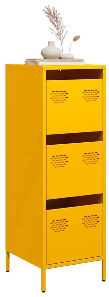 Credenza Giallo Senape 39x35x103,5 Cm İn Acciaio /