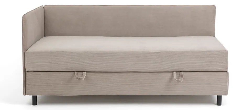 Letto singolo imbottito grigio tortora con contenitore con materasso incluso 120x200 cm Avela – Bonami Selection