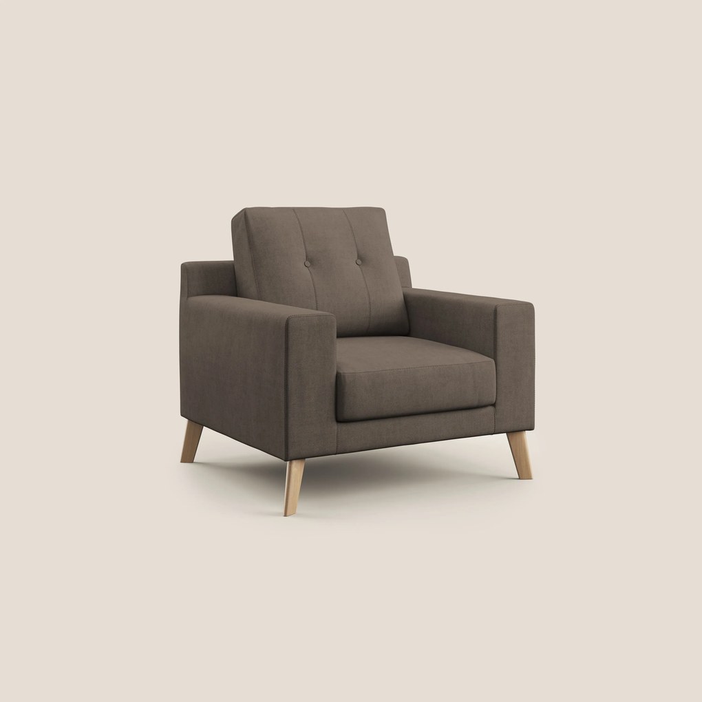 Danish poltroncina in tessuto morbido impermeabile T02 marrone