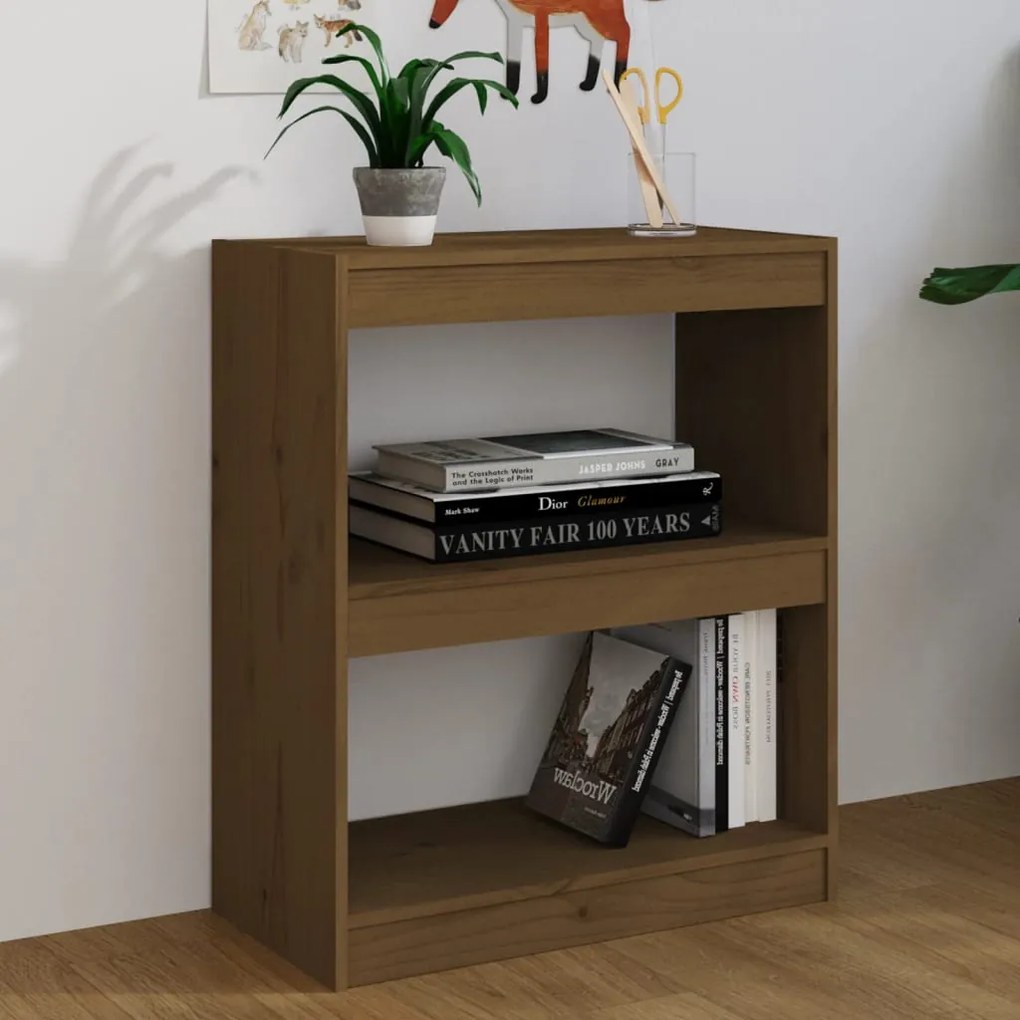 Libreria/divisorio miele 60x30x71,5 cm legno massello di pino