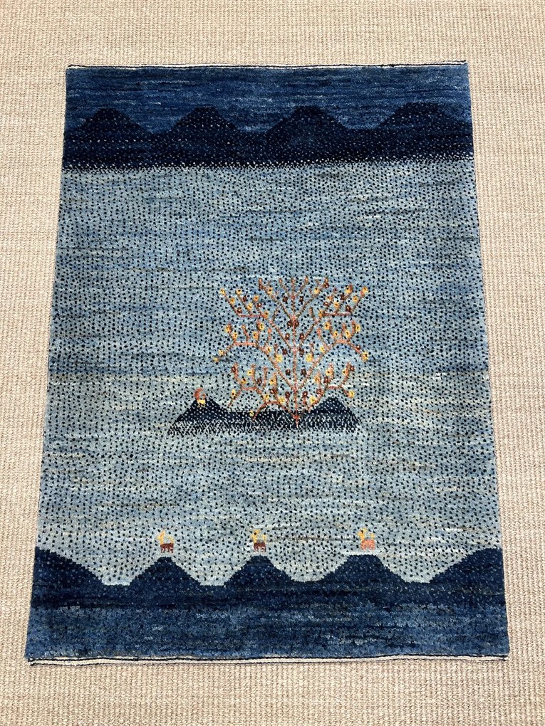 Loribaft Tappeto persiano 70x90 Blu (Iran) Annodato A Mano