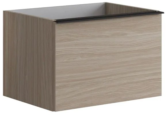 Mobile da bagno sospeso sotto lavabo L 60 x H 40 x P 45.5 cm olmo opaco, 2 cassetti Pixel plain