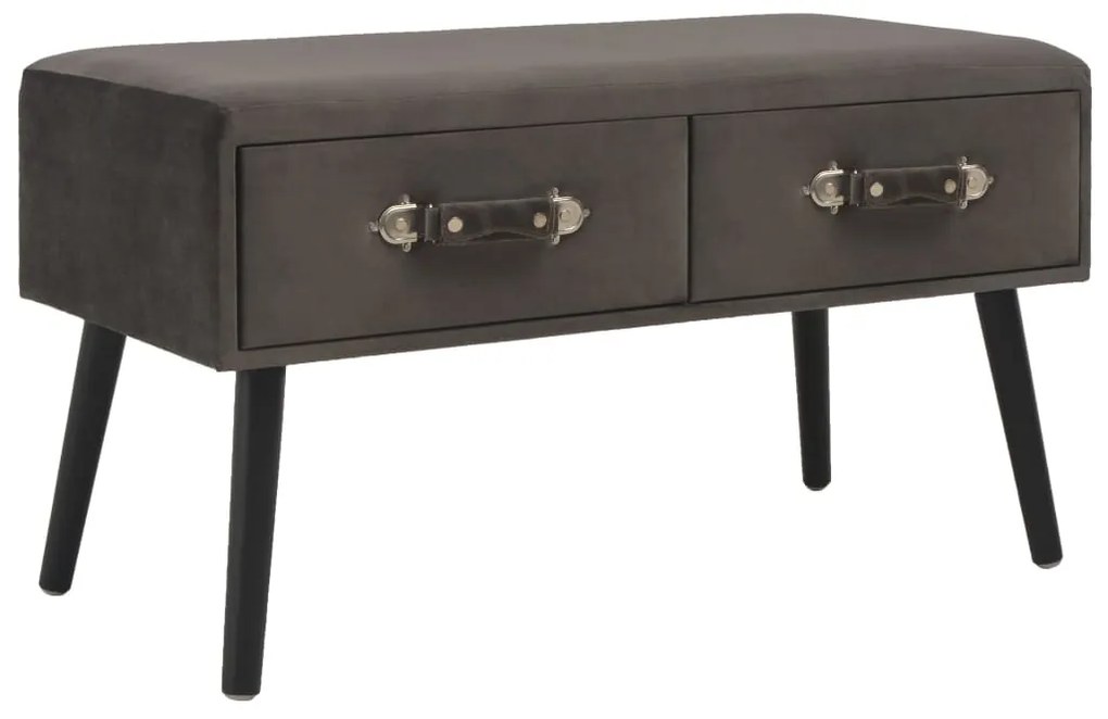 Tavolino Da Salotto Grigio 80x40x46 Cm İn Velluto /