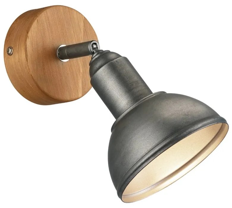 Faretto di colore grigio scuro-naturale 11x18 cm Delhi - Trio