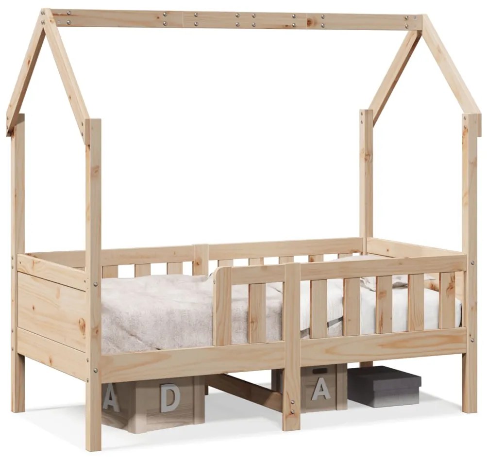 Giroletto Casetta Per Bambini 70x140 Cm Legno Massello Di Pino /
