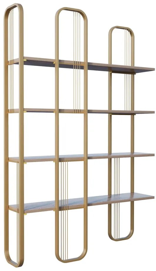 Scaffale in pino con decorazioni in oro 125x180 cm Sierra - Kalune Design