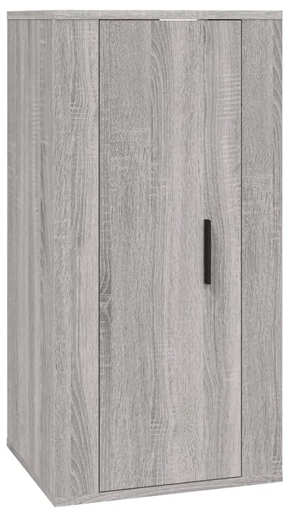 Set mobili porta tv 3 pz grigio sonoma in legno multistrato