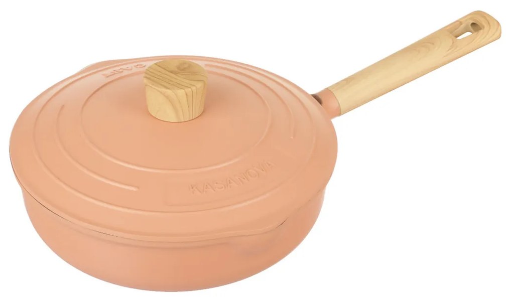 Padella alta 24 cm con coperchio rosa Pot Art