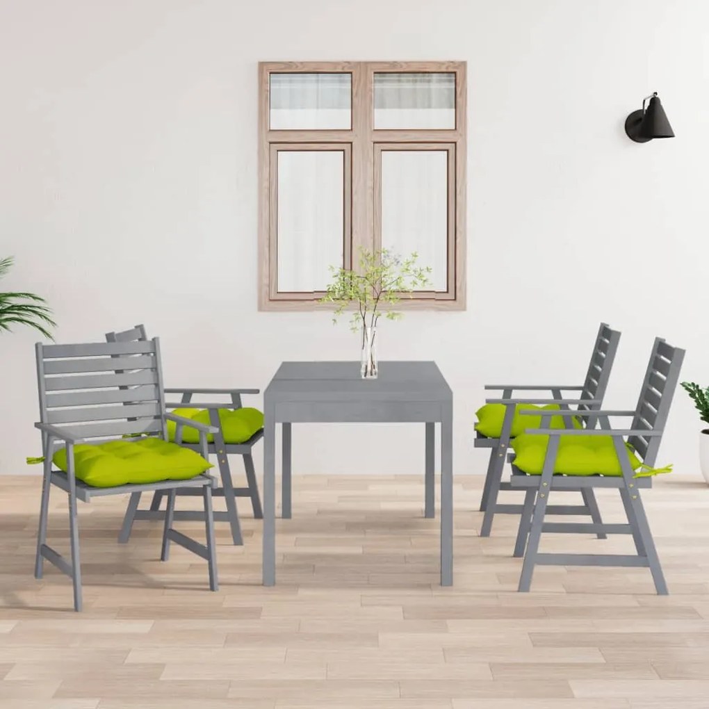 Sedie pranzo per esterni con cuscini 4 pz legno massello acacia