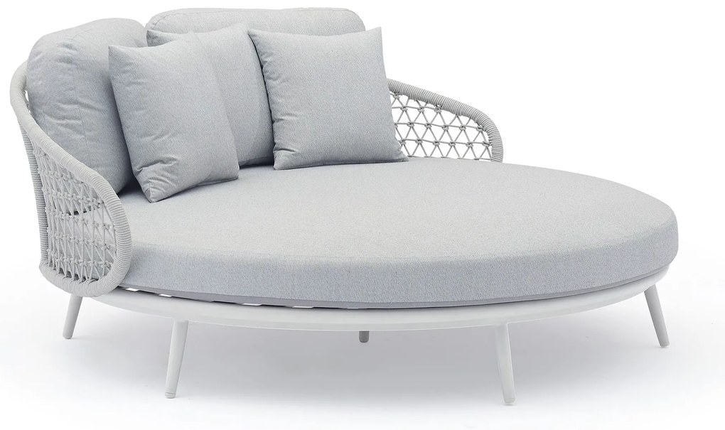 WAVEL - divano da giardino circolare in alluminio con cuscini