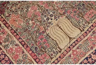 Antik Floreale Rosso Scuro Avorio 138x206 Cm