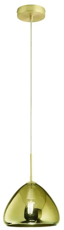 Lampadario Glamour Glow D.25 ottone paralume ambrato E27 LA MIA LUCE