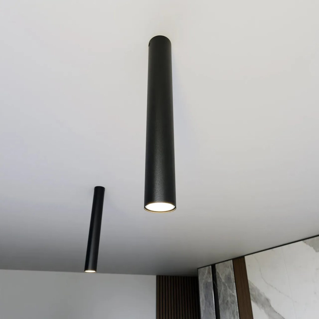 Plafoniera TECNO 1L da soffitto base GU10 Nera