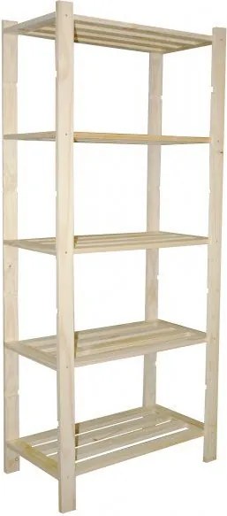 Scaffale 5 ripiani a doghe 70x30x170 cm in Legno di Pino Naturale...