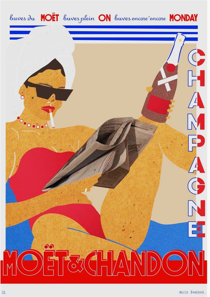 Stampa digitale incorniciata Moet Monday