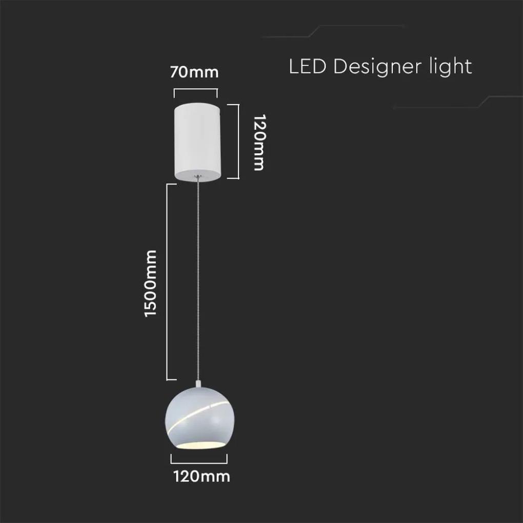Lampadario LED a Sospensione 8.5W 850lm a Forma di Campana Colore Bianco D120mm 3000K SKU-7999