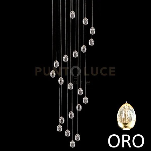 Sospensione led a 20 pendenti  golden egg md13003023-20agol oro