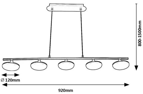 Rabalux 72240 - Lampadario LED a sospensione con filo MADI 5xLED/4W/230V 3000K