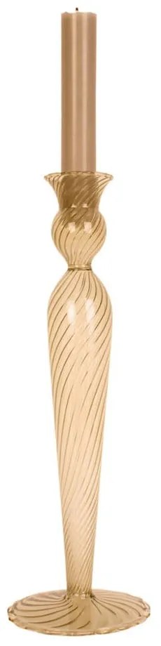 Portacandele in vetro marrone chiaro, altezza 26,5 cm Swirl - PT LIVING