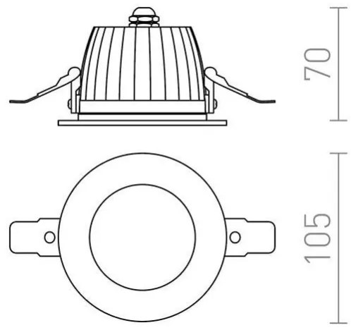RED - Design Rendl-R10565- Lampada da incasso a LED per bagno AMIGA 8W/230V IP65