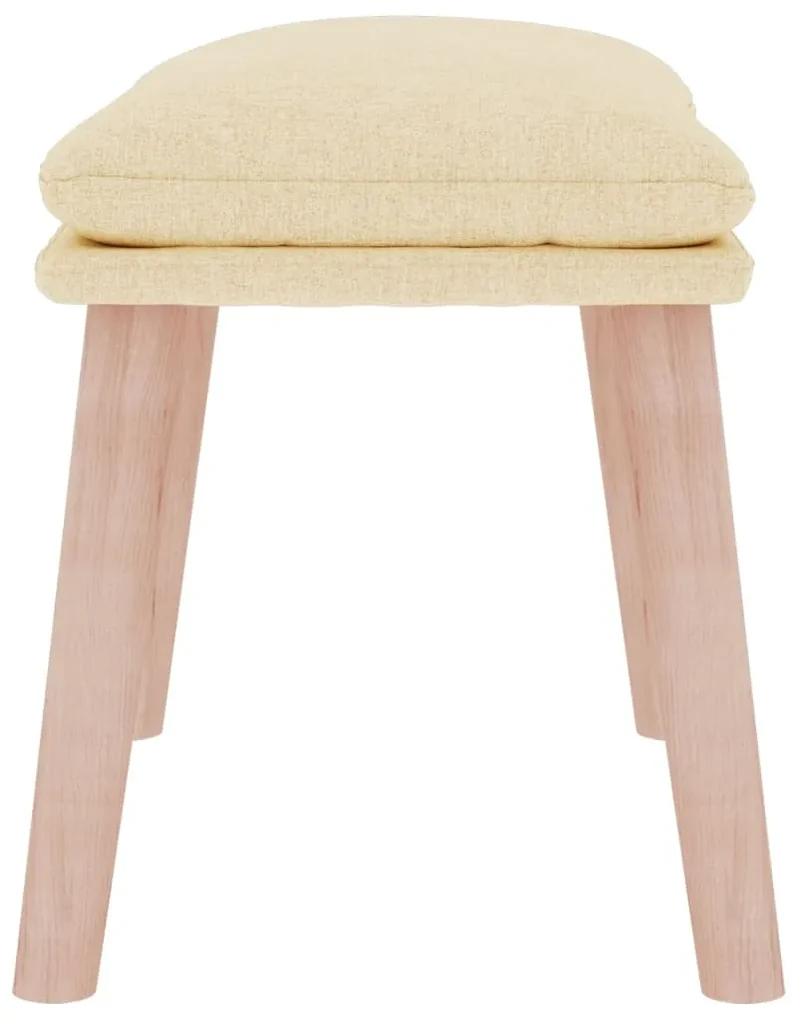 Poggiapiedi crema 45x29,5x35 cm in tessuto