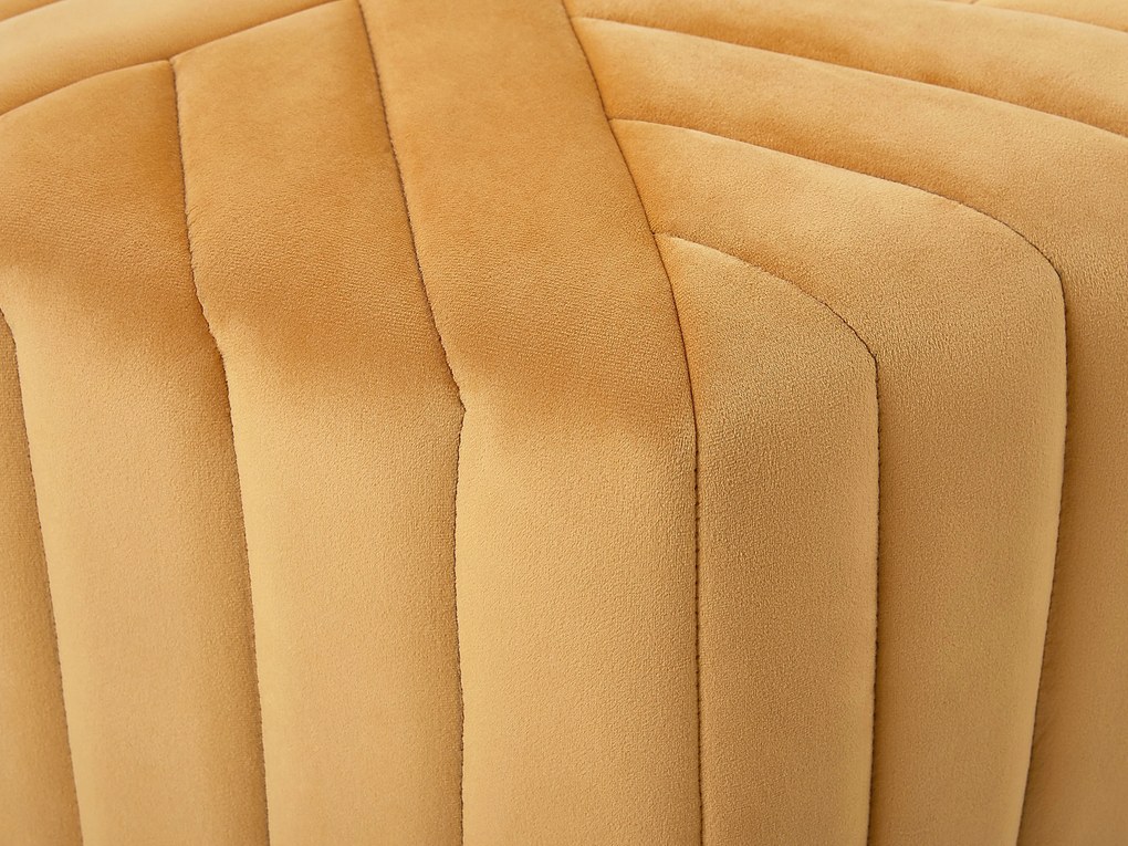 Pouf velluto giallo senape MURIETTA Beliani