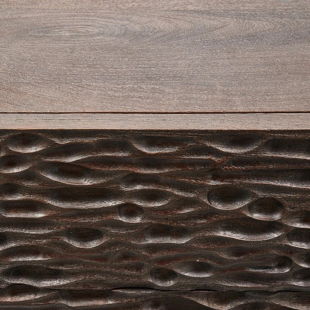 Comodino marrone scuro in mango massiccio Crumble – WOOOD