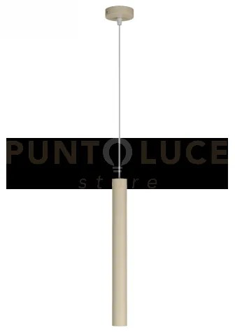 Round tube sospensione 1 luce sabbia cavo cm.250 con base 1174-s1-sa