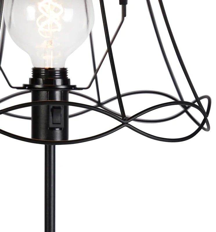 Lampada da terra nera con cornice Granny 35 cm regolabile - Parte