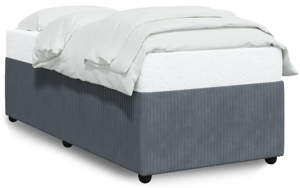 Giroletto Senza Materasso Grigio Scuro 80x200 Cm Velluto /