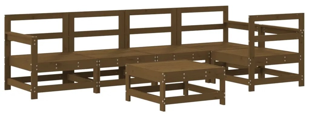 Set salotto da giardino 6 pz miele in legno massello di pino