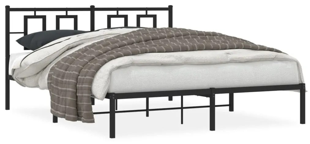 Giroletto Con Testiera İn Metallo Nero 150x200 Cm /