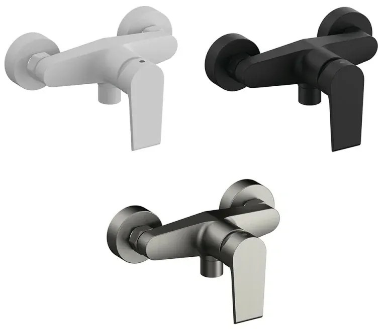 Miscelatore doccia esterno Mariani serie Artic in ottone nero opaco