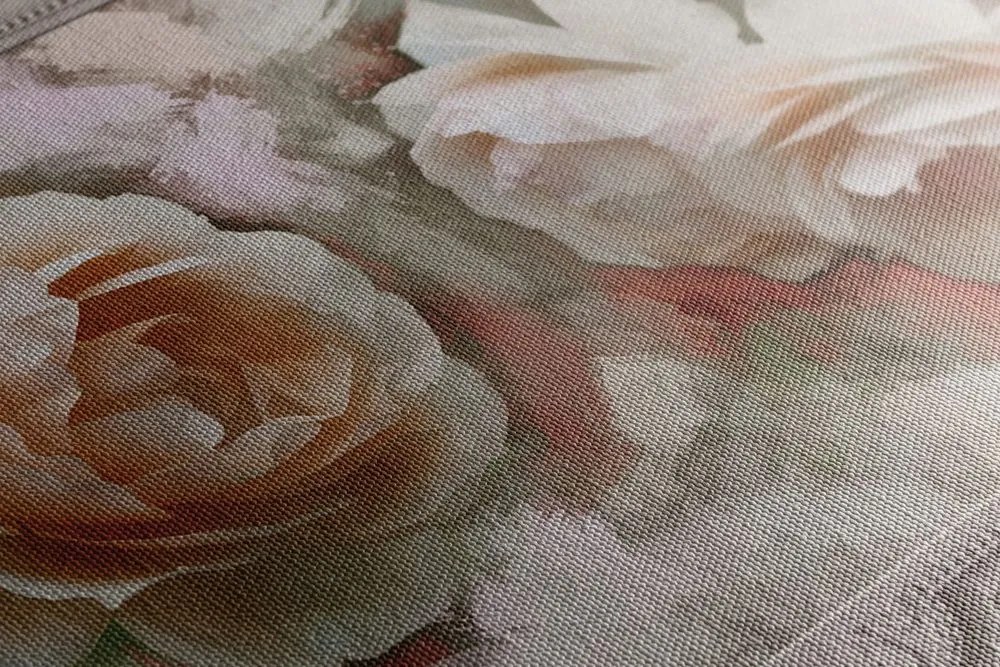 Quadro su tela – Rosa in cornice storica