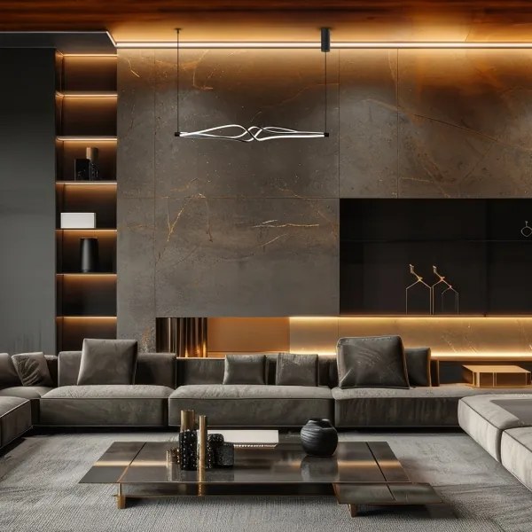 Lampadario LED a sospensione con filo TWISTER LED/56W/230V nero