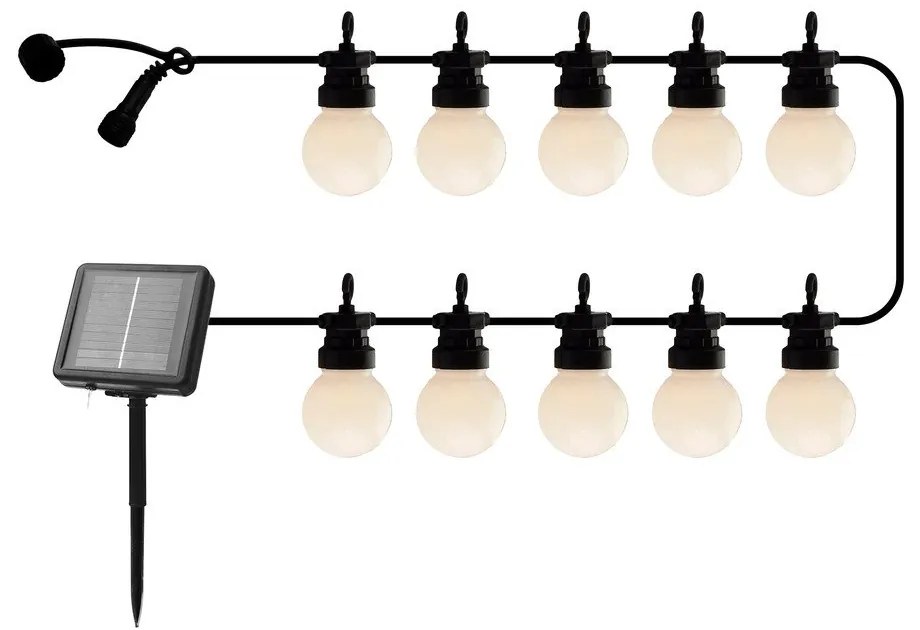 Catena luminosa 10 lampadine lunghezza 300 cm Lucas Matte - Sirius