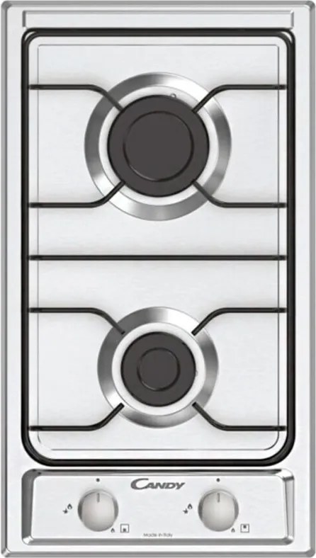 Piano cottura a gas CHW23X 2 fornelli da incasso acciaio inox 28.8 cm - Candy