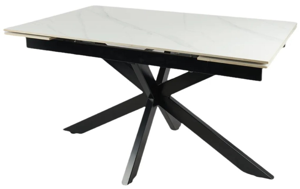 Tavolo allungabile in ceramica da 160 a 240 cm Calacatta Grey gambe in acciaio Starstone