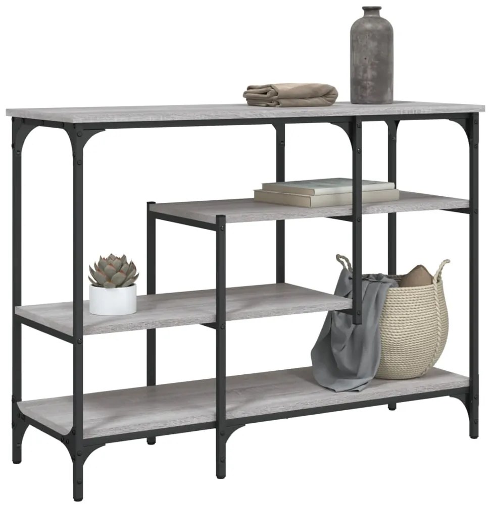 Tavolino Consolle Con Ripiani Grigio Sonoma 100x35x75 Cm /