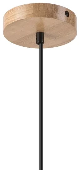 Lampadario a sospensione con filo HARMONY 1xE27/15W/230V diametro 25 cm bianco/quercia