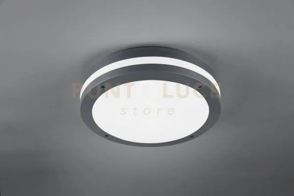 Piave plafoniera led 11w 1180lm, 3000k da esterno antracite con sen...