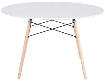 Tavolo da Pranzo Home ESPRIT Bianco Nero Naturale Betulla Legno MDF 120 x 120 x 74 cm