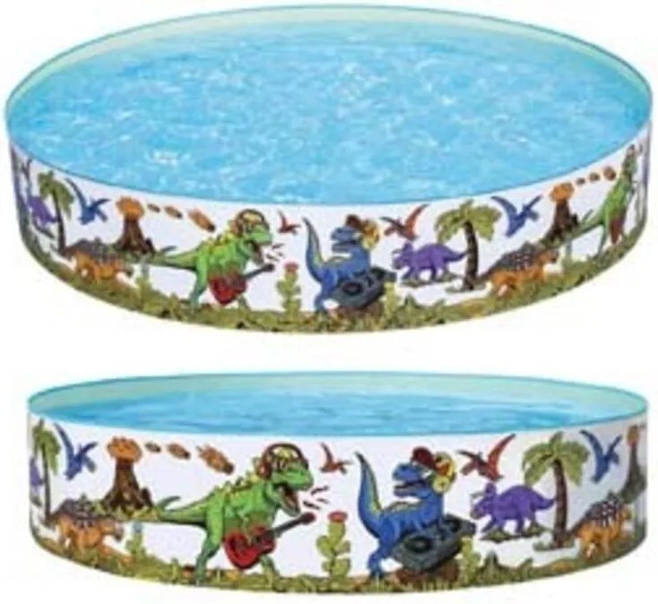 PISCINA TONDA RIGIDA DINOSAURI +2 ANNI ø cm.183x38h. peso kg.2,23 (art.55022) BESTWAY